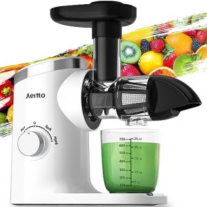 Masticating Juicer Machiens, Aeitto Juicers, Slow Masticating Jucer with Triple Modes,Reverse Function & Quiet Motor, Easy to Clean with Brush, Recipe for Vegetables And Fruits, White