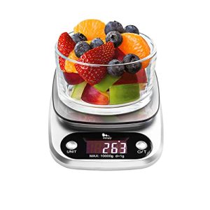 Digital Food Scale, 22 lbs/10kg Multifunction Kitchen Scale with Large Back-lit LCD Display and Tare Function for Cooking Baking Diets