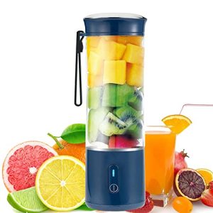 Portable Blender, Personal Blender for Smoothies and Shakes 14Oz Portable Blenders with 6 Blades and Rechargeable USB, Fruit Veggie Juicer Mini Blender Mixer Cup for Travel Sports