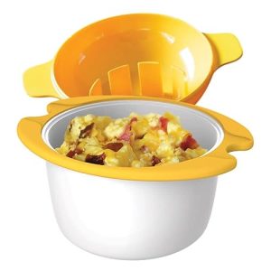 Microwave Egg Cooker Poacher Scramble Omelet Eggwich Maker with Silicone Handles Yolk Separator and Shell Cracker