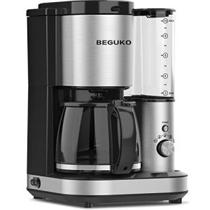 Grind & Brew 10 Cup Coffeemaker Automatic Coffee Maker with Grinder Built in Coffee Machine with Grinder Mill and Brew Coffeemaker with Glass Carafe for Family Home Office Kitchen