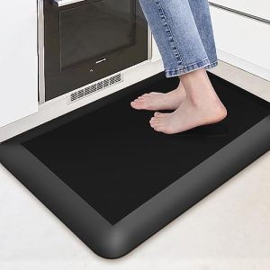 4/5 Inch Kitchen Rugs, Cushioned Kitchen Mats, Anti Fatigue Mat for Floor, Non-Skid Washable Kitchen Rug Set, Waterproof Standing Desk Mat, Heavy Duty Comfort Foam Floor Mats for Home, Kitchen, Office