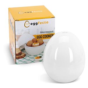 EggFecto Egg Cooker for Microwave – 4 Egg Capacity Microwave Egg Cooker for Hard Boiled Eggs | Food-Grade Soft, Medium and Hard Boiled Egg Cooker | Easy to Use Rapid Egg Boiler for Hard Boiled Eggs