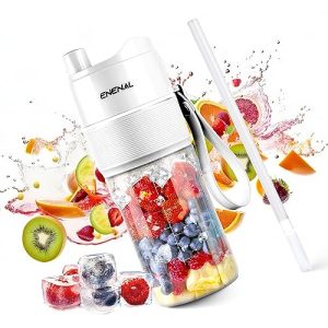 Personal Size Blender, Enenal Portable Blenders Smoothies and Shakes 5000mAh Battery, 16oz Mini Blender USB Rechargeable, Handheld Blender BPA-Free Fruit Smoothie Juicer Cup (White)