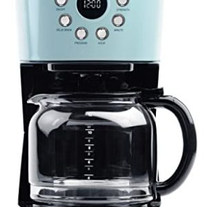 HADEN 75032 Heritage Innovative 12 Cup Capacity Programmable Vintage Retro Home Countertop Coffee Maker Machine with Glass Carafe (12 Cup, Turquoise)