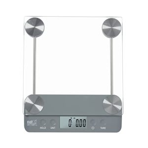 EatSmart Eat Smart 33lb Glass Platform Food Kitchen Scale with Tare, Grey