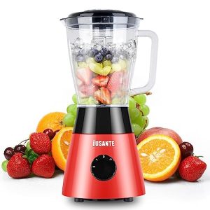 Countertop Blender for Kitchen 52oz Plastic Jar and 500 Watts Blender for Shakes and Smoothies 2 Speed with Pulse Smoothie Blender Licuadora Ice Crusher Blender for Frozon(Red)