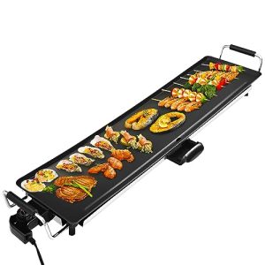 AEWHALE Electric Nonstick Extra Larger Griddle Grill-35″ Teppanyaki Grill BBQ with Adjustable Temperature &Insulated Handles for Indoor/Outdoor