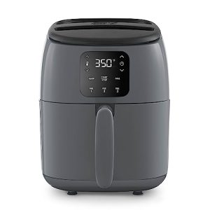 DASH Tasti-Crisp™ Digital Air Fryer with AirCrisp Technology, Custom Presets, Temperature Control, and Auto Shut Off Feature, 2.6 Quart – Cool Grey