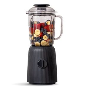 IRIS USA 3-Speed High-Power Professional-grade Countertop & Kitchen Blender – 50 oz Tritan Jar, Titanium-Coated Stainless Steel -Blades, Charcoal Black -for Smoothies, Frozen Drinks, Protein Shakes