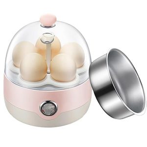 JCAKES Egg Cooker，Egg Steamer，Egg Boiler，Boiled Egg Cooker，Egg Cooker For Hard Boiled Eggs，1-5 Egg Capacity Tray, Can Be Automatically Closed, Suitable For Boiled Eggs, Corn, Hot Milk, Etc. (Pink)