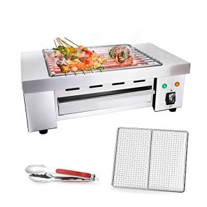 Indoor Barbecue Electric Grill, Indoor Smokeless Grill Stainless Steel Commercial and Family use Griddle Korean BBQ Grill, Suit for Cafe Restaurant Camping Party Buffet 120V,1800W