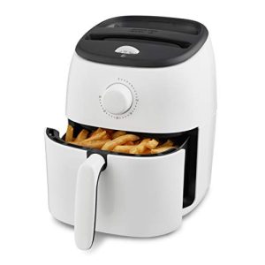 DASH Tasti-Crisp™ Electric Air Fryer Oven Cooker with Temperature Control, Non-Stick Fry Basket, Recipe Guide + Auto Shut Off Feature, 1000-Watt, 2.6Qt, White