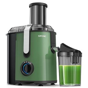 SiFENE 1000W(Peak) Powerful Juicer Machines with 3.2″ Big Mouth for Whole Fruits and Veggies, Juice Extractor Maker with 3 Speeds Settings, Easy to Clean, BPA Free, Stainless Steel Green