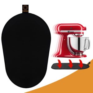 Sliding Mat for Kitchenaid Mixer with 2 Black Kitchen Accessories, Mover Slider Mat Pad for 5-8 Qt Bowl-Lift Stand Mixer, Kitchen Appliance Slider Mat Compatible with Professional 600 Stand Mixer