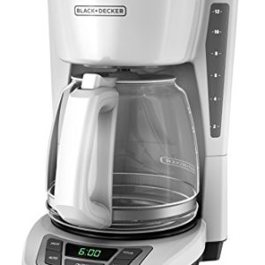 Black+Decker CM1160W-1 CM1160W 12-Cup Programmable Coffeemaker, white/stainless steel