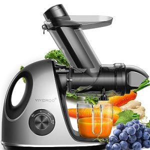 Juicer Machines, Vividmoo Cold Press Juicer, Masticating Juicer machines with 3-Inch Wide Chute, 2-Speed Modes & Reverse Function, Powerful Fruit Juicer Machines, Dishwasher Safe Slow Masticating Juicer