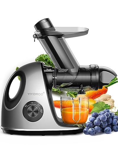 Juicer Machines, Vividmoo Cold Press Juicer, Masticating Juicer machines with 3-Inch Wide Chute, 2-Speed Modes & Reverse Function, Powerful Fruit Juicer Machines, Dishwasher Safe Slow Masticating Juicer