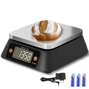 Kitchen Scales Digital Weight Grams and Ounces, YONCON KF-H8U Food Scale for Bakers, Candle and Soap Making, Baking Scale with Stainless Steel Large Platform, 22lb, 3*AA Batteries and AC Power Adapter