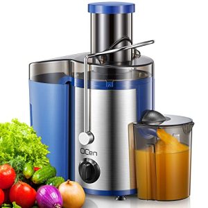 Juicer Machine, 500W Centrifugal Juicer Extractor with Wide Mouth 3” Feed Chute for Fruit Vegetable, Easy to Clean, Stainless Steel, BPA-free (500W, Blue)