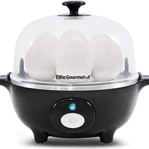 Elite Gourmet Easy Electric 7 Egg Capacity Cooker, Poacher, Omelet Maker, Scrambled, Soft, Medium, Hard Boiled with Auto Shut-Off and Buzzer, BPA Free