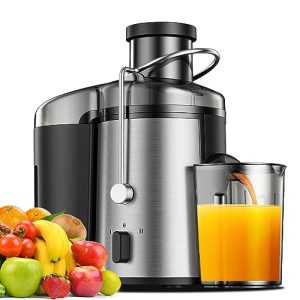 Juicer Machine, 500W Juicer with 3 Inch Wide Mouth 2 Speed Setting, Centrifugal Juicer for Fruit And Vegetables Juice Extractor Easy to Clean, BPA Free