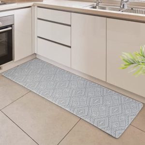 HITIK Kitchen Mats Rug Anti Fatigue(17.32”X47.24 ”),Ergonomic Cushioned Floor Rug Standing Mat Area Thick PVC Waterproof, Non-Slip, Oil Resistant Floor Mats for Kitchen, Office