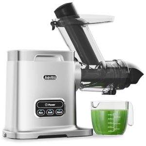 Aeitto Cold Press Juicer Machines, 3.6 Inch Wide Chute, Large Capacity, High Juice Yield, 2 Masticating Juicer Modes, Easy to Clean Slow Juicer for Vegetable and Fruit (Sliver)
