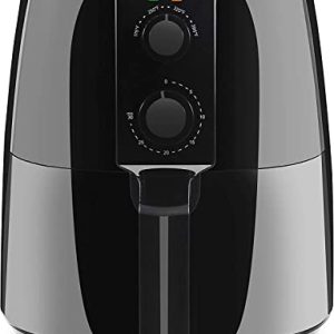 Elite Gourmet EAF4617 Electric Digital Hot Air Fryer, 1350Watts, Oil-Less Healthy Cooker, Timer & Temperature Controls, 4 Quart, Black