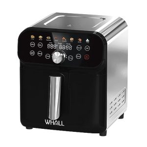 WHALL Air Fryer, 6.2QT Air Fryer Oven with LED Digital Touchscreen, 12-in-1 Cooking Functions Air fryers, Dishwasher-Safe Basket, Stainless Steel/BS