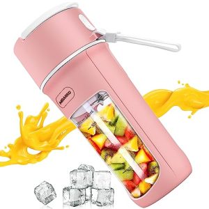 Portable Blender, personal Blender For Shakes and Smoothies, Personal Blender USB Rechargeable, Fresh Juice Blender With 10 Blades Pink