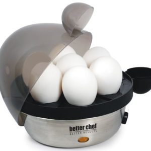 Better Chef IM-470S Stainless Steel Electric Egg Cooker | Boil up to 7 Eggs in a Matter of Minutes | Removable Cool Touch Tray | Durable Stainless Steel Base | See-Through Lid