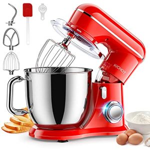 Stand Mixer, KICHOT 10+P Speed 4.8 Qt. Household Stand Mixers, Tilt-Head Cake Mixer Machine with Dough Hook, Beater, Wire Whisk & Splash Guard Attachments for Baking, Cake, Cookie, Kneading, SM-1533