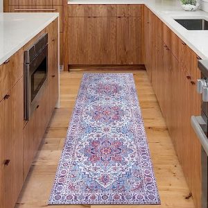 WOBUBU Long Kitchen Floor Mats 2 x 6 ft Boho Large Laundry Room Rubber Mat Non Slip Washable Kitchen Rugs and Mats for Kitchen Laundry