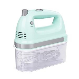 DUXAA Electric Hand Mixer Mini, 300W Power Handheld Mixer Kitchen for 5-Speed Baking Cake Egg Cream Food Beaters Whisk, with Snap-On Storage Case (Green)