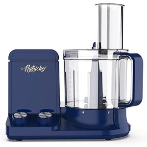 NutriChef NCFPBLU Multifunction Food Processor-Ultra Quiet Powerful Motor, Includes 6 Attachment Blades, Up to 2L Capacity, One Size, Royal Blue