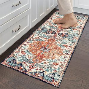 GulongYa Boho Kitchen Rugs and Mats Non Skid Washable 20 x 48 Large Kitchen Runner Rug Waterproof Kitchen Floor Mat Rubber Kitchen Mat Cushioned Kitchen Mats for Floor Laundry Room Home Office Sink