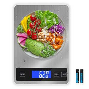 Digital Kitchen Scale, DEMALO 22lbs 5 Units Food Scale Weight Grams and Ounces with Tare Function, Large Panel Digital Scale with LCD Display, 1g/0.1oz Precise Graduation Scale for Baking, Cooking