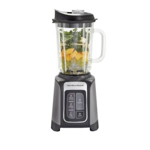 Hamilton Beach PowerMax Professional-Performance Blender for Shakes and Smoothies, Puree and Ice Crush, 48oz BPA-Free Glass Jar, 1680 Watts, Stainless Steel Blades (58600) GREY