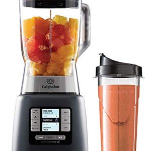 Calphalon Blender for Shakes, Smoothie, Salsa, Milkshake, Frozen Drinks, and Juices with 68-oz BPA-Free Tritan Jar and 24-oz Portable Blender Bottle, ActiveSense 1200-Watt Motor, Dark Stainless Steel