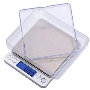 Food Scale, Rechargeable Kitchen Scale with Trays, Small Scale with Tare Function Digital Scale Grams and Ounces for Cooking Baking (1kg/0.1g)