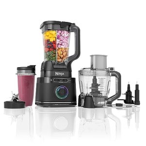 Ninja TB401 Detect Kitchen System Power Blender + Processor Pro, BlendSense Technology, Blender, Chopping & Smoothies, 1800 Peak Watts, 72 oz. Pitcher, 64 oz. Food Processor, 24 oz. To-Go Cup, Black