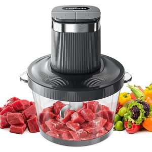 Food Processor, VASTELLE Electric Food Chopper for Meat, Vegetables, Fruits and Nuts, 8 Cup Glass Bowl Food Grinder with 2 Speed, Grey