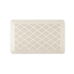 Martha Stewart Miles Modern Diamond Anti-Fatigue Air-Infused Kitchen Mat, Beige, 19.6″x32″