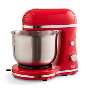 DASH Delish by DASH Compact Stand Mixer, 3.5 Quart with Beaters & Dough Hooks Included – Red