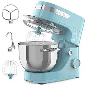 Stand Mixer, whall 12-Speed Tilt-Head Kitchen Mixer,for Baking Bread,Cakes,Cookie,Pizza,Salad, Electric Food Mixer with Dough Hook/Wire Whip/Beater, Stainless Steel Bowl, (blue)