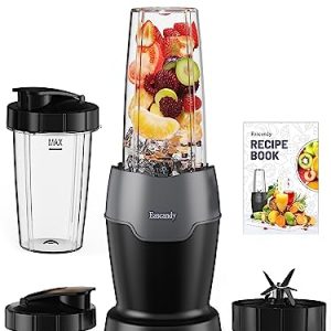 Real 900 Watts Smoothie Bullet Blender for Shakes and Smoothies, 7 in 1 Set Personal Blender, Germany 3D Stainless Steel 6-Leaves Blades Smoothie Maker, 2 Pieces 24oz Tritan BPA-Free To-Go Cups