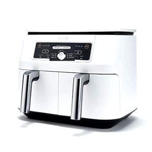 Ninja DZ401 Foodi 6-in-1 10-qt. 2-Basket Air Fryer with DualZone Technology, WHITE (Renewed)