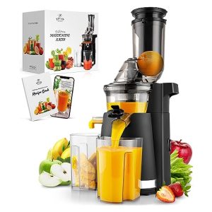 Zulay Fruit Press Machine – Masticating Juicer Machine with High Yield, Quiet Motor, & Reverse Function – Celery Juicer & Carrot Juicer with Wide Chute – Slow Juicer Cold Press for Fruits & Vegetables