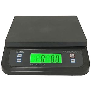 SIKE Kitchen Scale with AC Adapter, Portion Control Scale, Food Scale, Large LCD Display with Backlight, 22lb(10kg) Capacity Platform Size 8.6” x 7.5